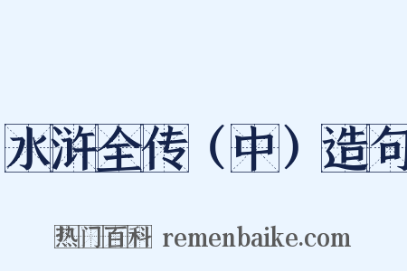 水浒全传（中）造句是什么意思的图片